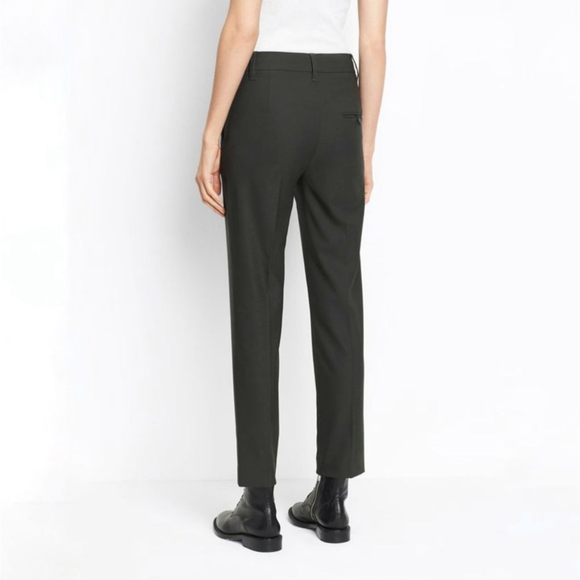 Vince tapered ankle trousers charcoal gray green wool women's size 10